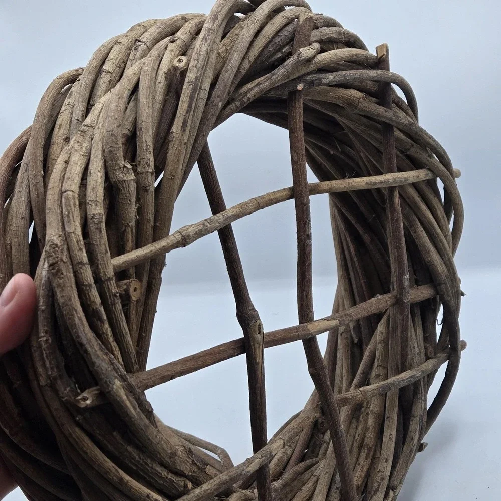 Cottage Core, Primative Grapevine Woven Basket With Handle 11